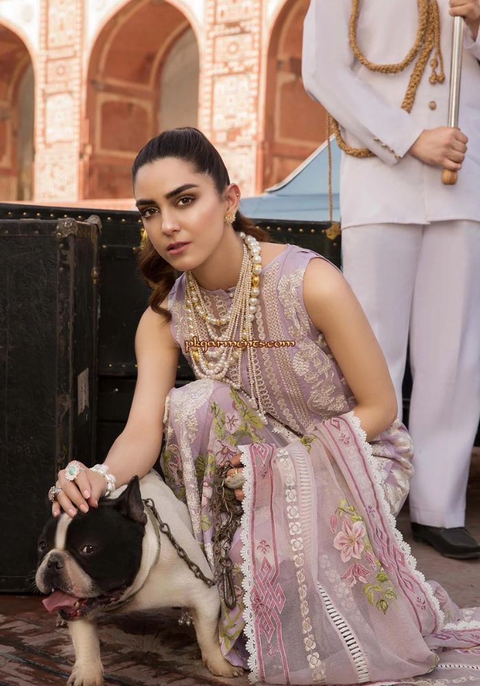 Embroidered 3 Piece Lawn Dress Unstitched - TAPESTRY LAVENDAR- KS015