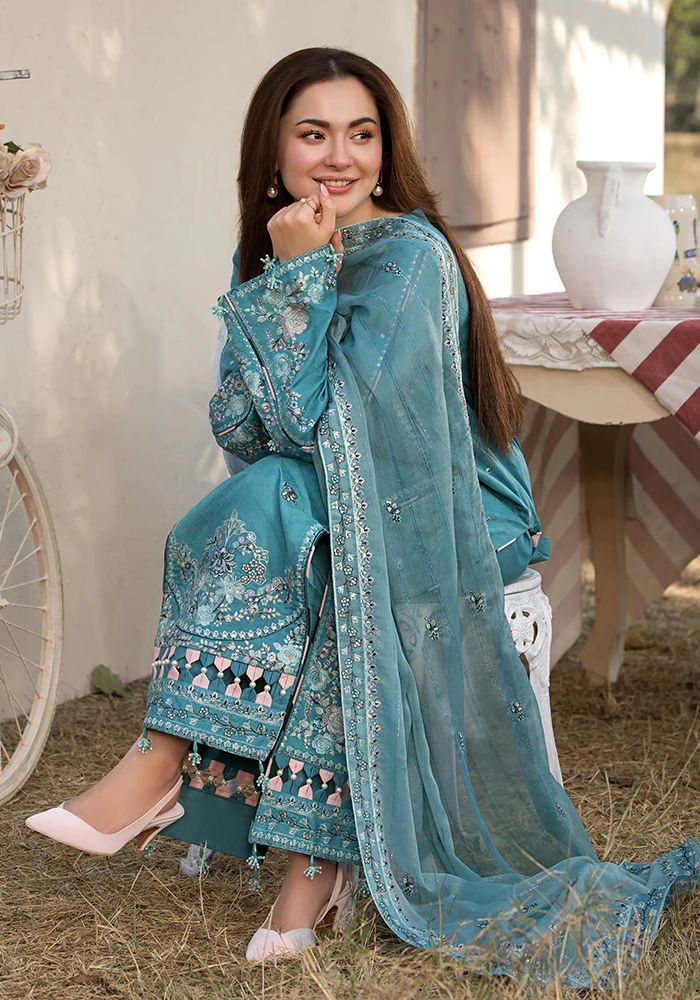 Embroidered Lawn Suits Unstitched 3 Piece Unstitched  - ALLYs - KS006